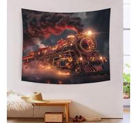 VYIPAXTOR 3D Steam Train Print Wall Blanket Home Decoration Bedding Poster Wall Art Tapestry Wall Hanging Tapestry Soft Polyester for Bedroom,Decorations Beach Blanket College Dorm 150cmx200cm