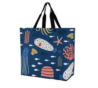 VYJLOO Fish Starfish Octopus Womens Handbag Shopping Tote Bag Top Handle Shoulder Bag 40x16x40cm