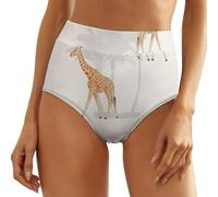 VYJLOO Giraffe Women's No Show Underwear High Waist Panty Seamless Bikini Brief Panty