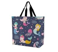 VYJLOO Mermaid Octopus Womens Handbag Shopping Tote Bag Top Handle Shoulder Bag 40x16x40cm