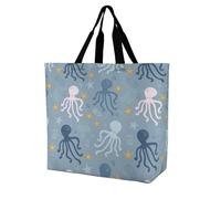 VYJLOO Octopus Blue Womens Handbag Shopping Tote Bag Top Handle Shoulder Bag 40x16x40cm