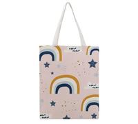 VYJLOO Rainbow Canvas Tote Bag For Women Reusable Grocery Bag Shopping Handbag Shoulder Bag 38×46cm