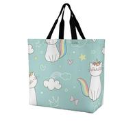 VYJLOO Rainbow Cat Unicorn Womens Handbag Shopping Tote Bag Top Handle Shoulder Bag 40x16x40cm