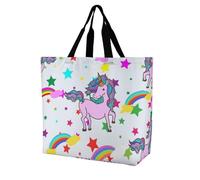 VYJLOO Rainbow Unicorn Womens Handbag Shopping Tote Bag Top Handle Shoulder Bag 40x16x40cm