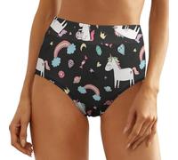 VYJLOO Rainbow Unicorn Women's No Show Underwear High Waist Panty Seamless Bikini Brief Panty