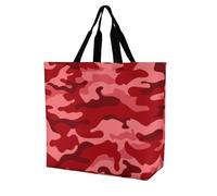 VYJLOO Red Camouflage Womens Handbag Shopping Tote Bag Top Handle Shoulder Bag 40x16x40cm