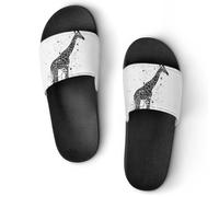 VYJLOO Slippers For Women Black Giraffe House Slides Thick Sole Shower Sandals For Indoor Outdoor