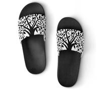 VYJLOO Slippers For Women Black Tree House Slides Thick Sole Shower Sandals For Indoor Outdoor