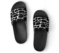 VYJLOO Slippers For Women Black Wall House Slides Thick Sole Shower Sandals For Indoor Outdoor