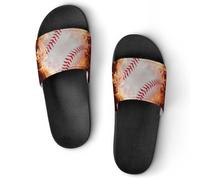 VYJLOO Slippers For Women Fire Baseball House Slides Thick Sole Shower Sandals For Indoor Outdoor