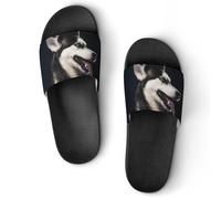 VYJLOO Slippers For Women Husky Dog House Slides Thick Sole Shower Sandals For Indoor Outdoor