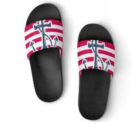 VYJLOO Slippers For Women Red White Sailing House Slides Thick Sole Shower Sandals For Indoor Outdoor