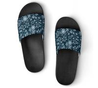 VYJLOO Slippers For Women Snowflakes House Slides Thick Sole Shower Sandals For Indoor Outdoor