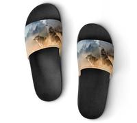VYJLOO Slippers For Women The Wolves House Slides Thick Sole Shower Sandals For Indoor Outdoor