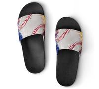 VYJLOO Slippers For Women Water Fire Baseball House Slides Thick Sole Shower Sandals For Indoor Outdoor