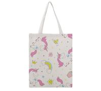 VYJLOO Unicorn Rainbow Canvas Tote Bag For Women Reusable Grocery Bag Shopping Handbag Shoulder Bag 38×46cm