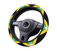 VykmVtyb Jamaican Lion Flag Steering Wheel Covers,Anti Slip Sweat Absorption Elasticity Car Accessories Steering Wheel Protector Universal 15 Inch for SUV Sedan Vans Trucks