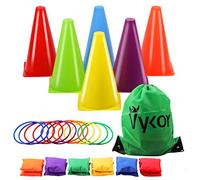 Vykor Cones Toss Bag Rings Bean Bag for Throwing Game Kids Play Equipment Set, Outdoor Garden Party Carnival Sports Day Toys Games for Kids Children & Adult