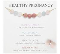 Vylara Adjustable Rainbow Natural Stone Bracelet Gift, 8mm Chakra Gemstone Beads,Natural Stone Healing Pink Agate Bracelets,Mummy to be, New Mum, First Time Moms,Baby Shower Mothers Day Jewellery