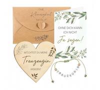 Vylara Maid of Honour Gift, Heart-Shaped Wooden Sign with Bracelet and Card, Would You Like to Be My Maid of Honour, Will You Be My Maid of Honour, Gift Idea for Maid of Honour Question