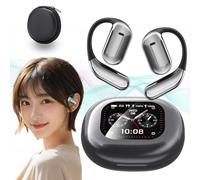 Vylaras Translation Earbuds, Vylaras Ai Translator Earbuds, Ai Headphones Wireless Bluetooth Language Translation Ear Buds Real Time, 144 Languages & Accents Translate Earphones LCD Display (Gray)