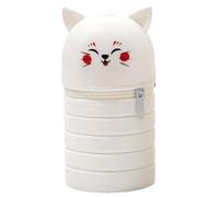 Vyloky 2-in-1 Extendable Animal Pencil Case, Soft Silicone, 5 Funny Animal Motifs, for School & Travel, 20 x 6.5 cm, cat, 36 Löcher, Creativity