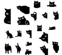 Vyloky 20 Pack Magnetic Corner Bookmarks, Cute Black Cat, Soft Paper Bookmarks, Various Designs, Book Protector, Reading Accessories for School Office