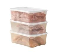 Vyloky 5/10-Pack PP Food-Grade Freezer Storage Containers - 350ml/650ml/1200ml/2000ml - Microwave-Safe - Meal Prep Containers - Airtight Lock for Odor Prevention (3 x 2000ml)