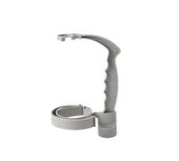 Vyloky Adjustable Bottle Handle with Non-Slip & Opener, Controlled Pouring for PET Bottles, 13.5-20 cm, Shatter-Free PP + TEP, Blue/Green/Grey/Red (Grey)