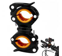 Vyloky Bicycle Flashlight Mount, 360° Rotatable Handlebar Mount for Bike Light, Speaker, Pump, Action Camera, Universal Bike Accessory (5 Colours) (Black/Orange)