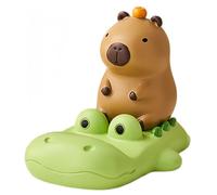 Vyloky Capybara Mobile Phone Holder, Universal Mobile Phone Stand for iPhone & Android, Sturdy Resin Table Holder for Office, Kitchen & Living Room (On Crocodile)