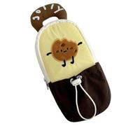 Vyloky Cartoon Pencil Case, Large Capacity, Canvas Pencil Case with Handle, Standing, 7 Cute Designs, 22 x 13 cm, Biscuit, 22 x 13 x 7 cm, cute