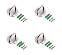 Vyloky Ceiling Hooks Set of 4 - Stainless Steel Round Base 3.0 mm, Rustproof & Solid. For Hammock, Punch Bag, Lamp - Your Secure Hold (Silver/Black) (Silver, Large, Set of 4)