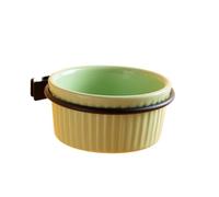 Vyloky Ceramic Hanging Bird Feeding Bowl (8 cm, 150 ml) - Set of 2, Bird Cage Accessories, Feeding Bowl for Rodents, Small Animals - Four Colours Available (Set of 1 or 2) (Green - Set of 1)