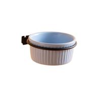 Vyloky Ceramic Hanging Bird Feeding Bowl (8 cm, 150 ml) - Set of 2, Bird Cage Accessories, Feeding Bowl for Rodents, Small Animals - Four Colours Available (Set of 1 or 2) (Blue - Set of 1)