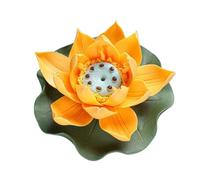 Vyloky Ceramic Incense Stand, Lotus Design with Leaf Bowl, in Various Sizes and Colours, Ash Catcher for Meditation, Yoga & Zen Decoration, Gift (Blue, Small)
