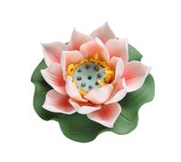 Vyloky Ceramic Incense Stand, Lotus Design with Leaf Bowl, in Various Sizes and Colours, Ash Catcher for Meditation, Yoga & Zen Decoration, Gift (Yellow, Small)