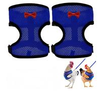 Vyloky Chicken Harness 4 Colours/Sizes Breathable Soft Adjustable Set for Chickens Ducks Geese Puppies Small Dogs Funny Garden Walk (Blue, XS - Very Small)