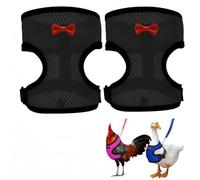 Vyloky Chicken Harness 4 Colours/Sizes Breathable Soft Adjustable Set for Chickens Ducks Geese Puppies Small Dogs Funny Garden Walk (Black, XS - Very Small)