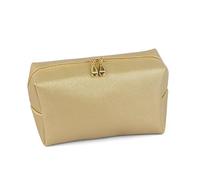 Vyloky Cosmetic Bag for Women, PU Leather Toiletry Bag in 5 Colours, Small Makeup Bag with Zipper for Travel and Handbag, Small antique bronze, Small