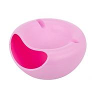 Vyloky Creative Snack Bowl with Trash Can Bottom and Top Phone Holder for Nuts, Fruits, Snacks and Relaxed TV (Pink)