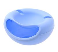Vyloky Creative Snack Bowl with Trash Can Bottom and Top Phone Holder for Nuts, Fruits, Snacks and Relaxed TV (Blue)