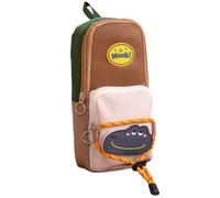 Vyloky Cute Vintage Backpack Design Large Capacity Polyester Pencil Case with Hanging Handle 3 Designs 22x6x11cm, Green-crocodile, 22 x 6 x 11 cm, cute