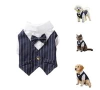 Vyloky Dog & Cat Tuxedo Set with Bow Tie - Formal Outfit for Small to Medium Dogs and Cats - Party Costume for Birthday, Wedding & Christmas (XL)