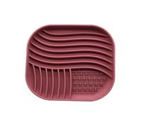 Vyloky Dog Corner Mat, Pack of 2 Dog Lick Mat, 20 x 20 cm, Cat Lick Mat, BPA-Free Silicone, Non-Slip with Suction Cups, Ideal for Bathing, Training and Care (Brick Red (Square), Pack of 2)