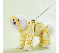 Vyloky Dog Rain Jacket, Pet Dog Raincoat, Hood, Adjustable, Dog Coat, Waterproof, Reflective Rain Cape, Rain Jackets for Small, Medium, Large (Yellow Pineapple, XL)