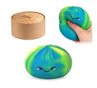 Vyloky Dumpling Ball - Soft, Slow Resetting, Friendly Decoration, Easy to Clean - Handy for Office, School, Travel & Home (Yellow/Green/Blue)