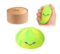 Vyloky Dumpling Ball - Soft, Slow Resetting, Friendly Decoration, Easy to Clean - Handy for Office, School, Travel & Home (Yellow/Green)