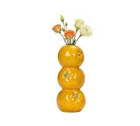 Vyloky Fruit-shaped Ceramic Vase (Orange, Lemon or Watermelon) Colourful Table Decoration Flower Vase Small for Living Room Kitchen Sideboard Windowsill Decoration (Orange)