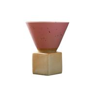 Vyloky Funnel Coffee Cup Ceramic - Triangular Cone Shape Espresso Cup 200 ml, Japanese Tea Cup Gift, Modern Design, Special Funnel Shape, 7 Colours for Coffee and Tea Connoisseurs (Pink)